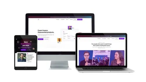 A.Team website on desktop, laptop, and tablet