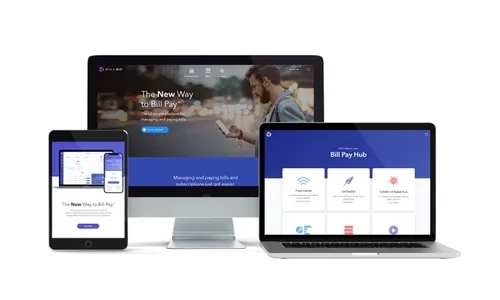 BillGo website on desktop, laptop, and tablet
