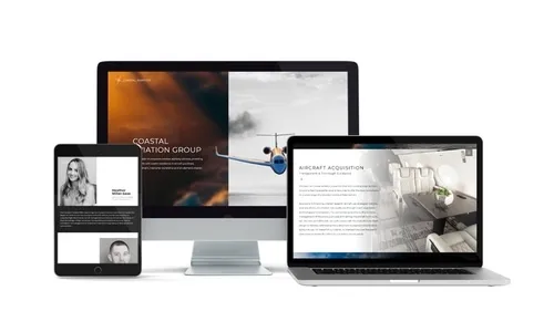 Coastal Aviation website on desktop, laptop, and tablet