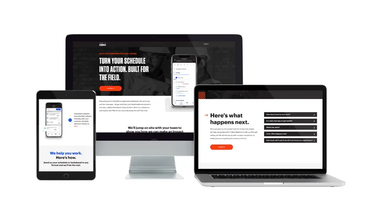 Crews by Core website on desktop, laptop, and tablet