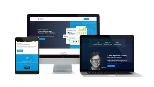 EAMi website on desktop, laptop, and tablet