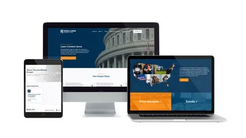 Federal Career Connection website on desktop, laptop, and tablet