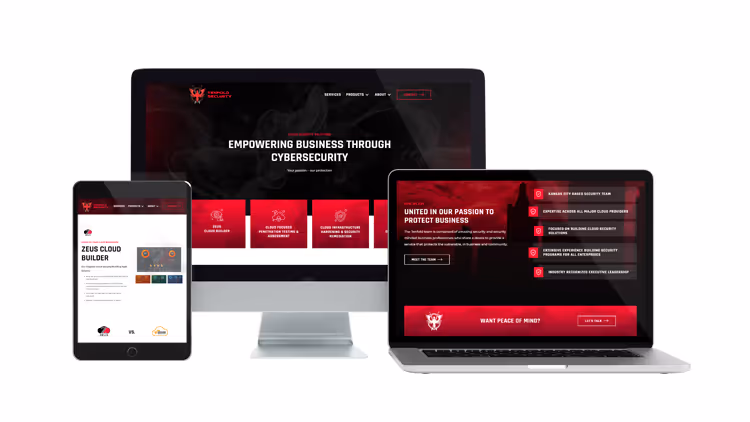 Tenfold Security website on desktop, laptop, and tablet