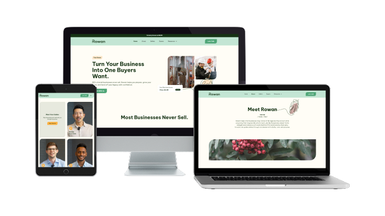 Rowan website on desktop, laptop, and tablet